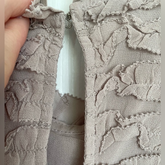 Size medium women’s blouse with button and ruffle detail.  Includes under shirt - Picture 5 of 7